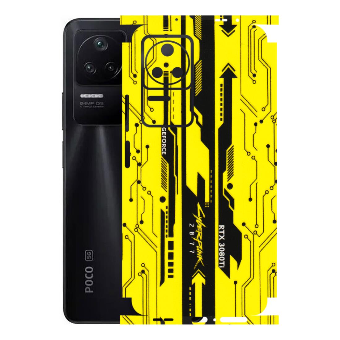 POCO Phone Skins (All Models) - Yellow Cyberpunk - 3D Embossed Finish (L-93) Poco F4 (5G)