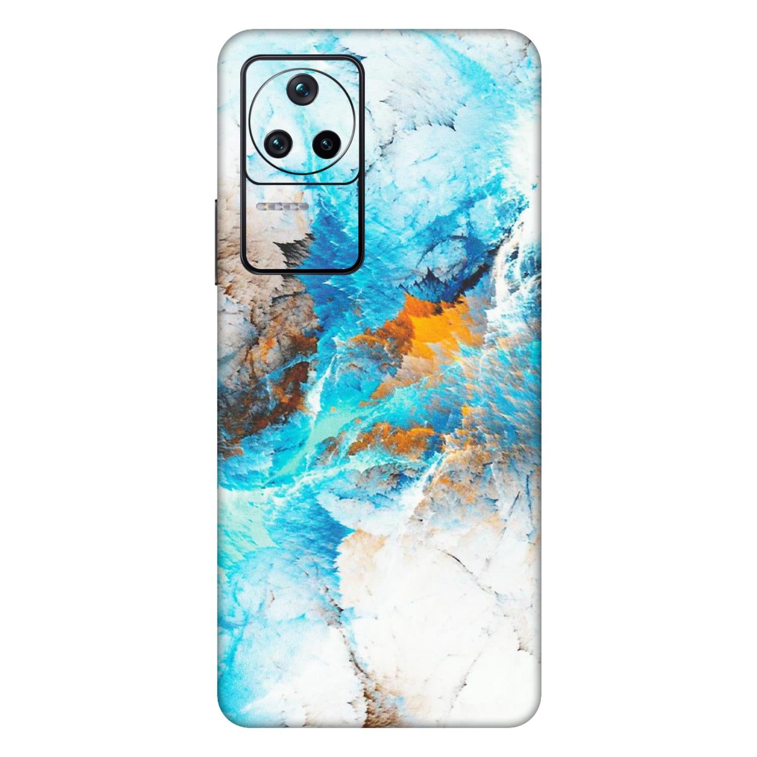POCO Phone Skins (All Models) - Blue Waves Abstract - Matte Finish (M-19) Poco F4 (5G)