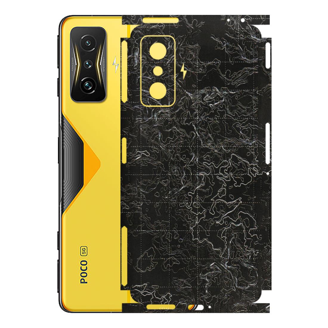 POCO Phone Skins (All Models) - Black map Texture - 3D Embossed Finish (L-201) Poco F4 GT