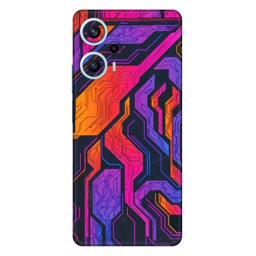 POCO Phone Skins (All Models) - Tech Circuits Futuristic - 3D Embossed Finish (L-07) Poco F5 (5G)