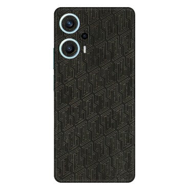 POCO Phone Skins (All Models) - Black Abstract Pattern - 3D Embossed Finish (L-117) Poco F5 (5G)