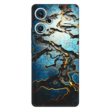POCO Phone Skins (All Models) - Blue Gold Abstract - 3D Embossed Finish (L-11) Poco F5 (5G)