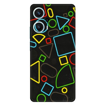 POCO Phone Skins (All Models) - Black Shapes - 3D Embossed Finish (L-131) Poco F5 (5G)