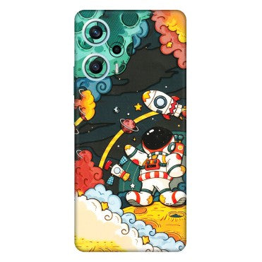 POCO Phone Skins (All Models) - Astronauts & Spaceship - 3D Embossed Finish (L-145) Poco F5 (5G)
