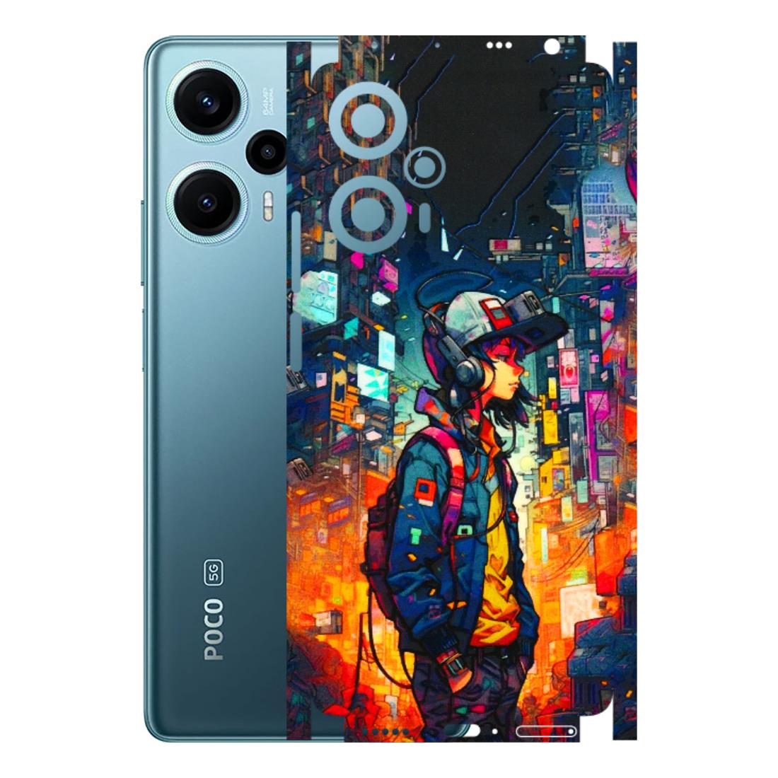 POCO Phone Skins (All Models) - Street Anime Guy - 3D Embossed Finish (L-158) Poco F5 (5G)