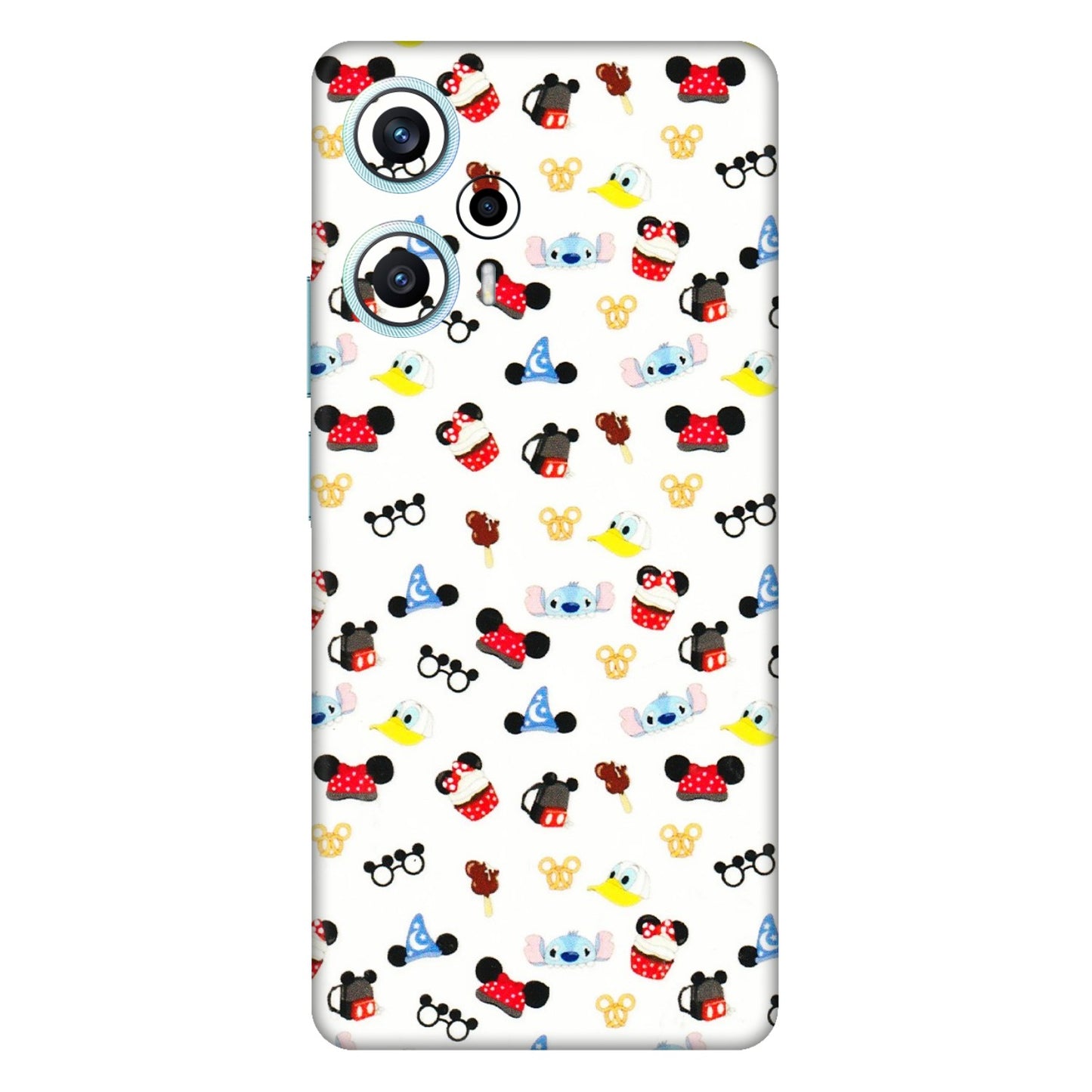 POCO Phone Skins (All Models) - Minnie Mouse & Donald Doodles s - 3D Embossed Finish (L-194) Poco F5 (5G)