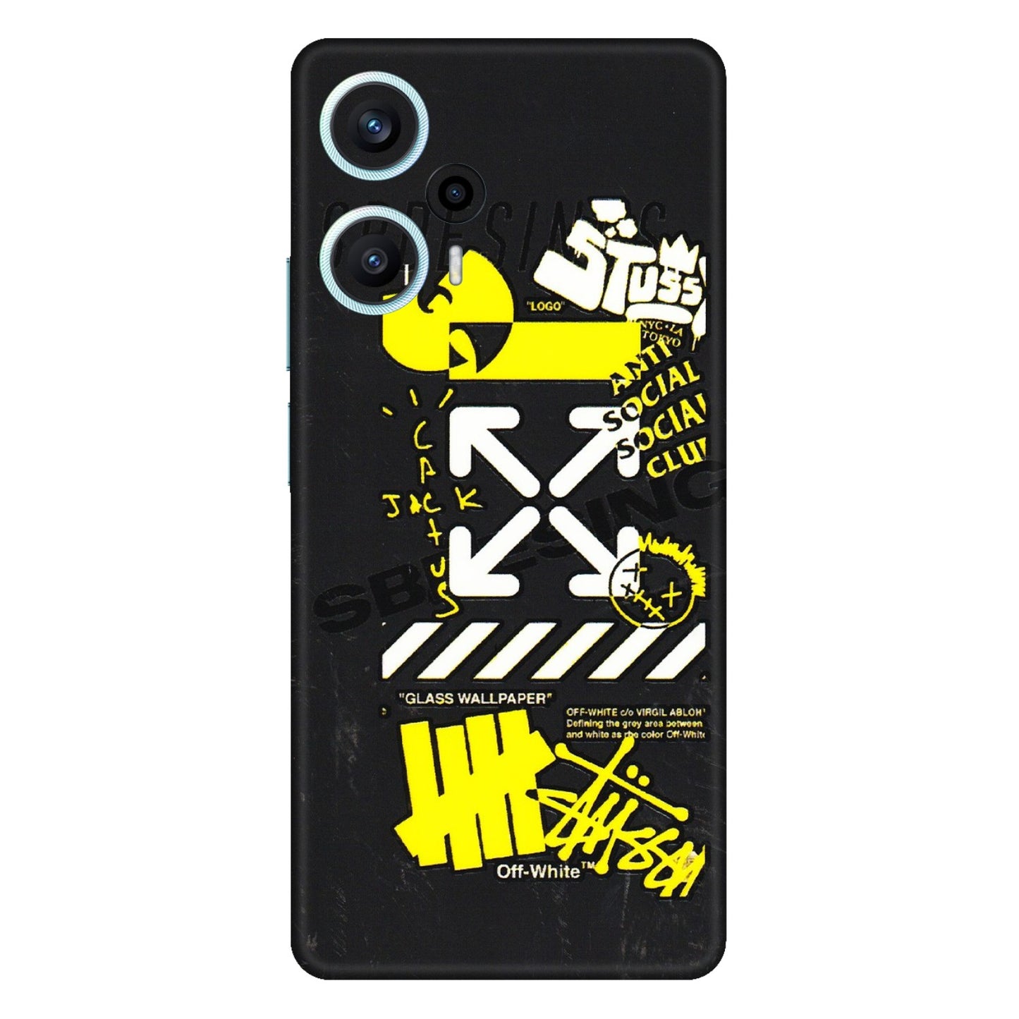 POCO Phone Skins (All Models) - Anti Social Graffiti - 3D Embossed Finish (L-198) Poco F5 (5G)