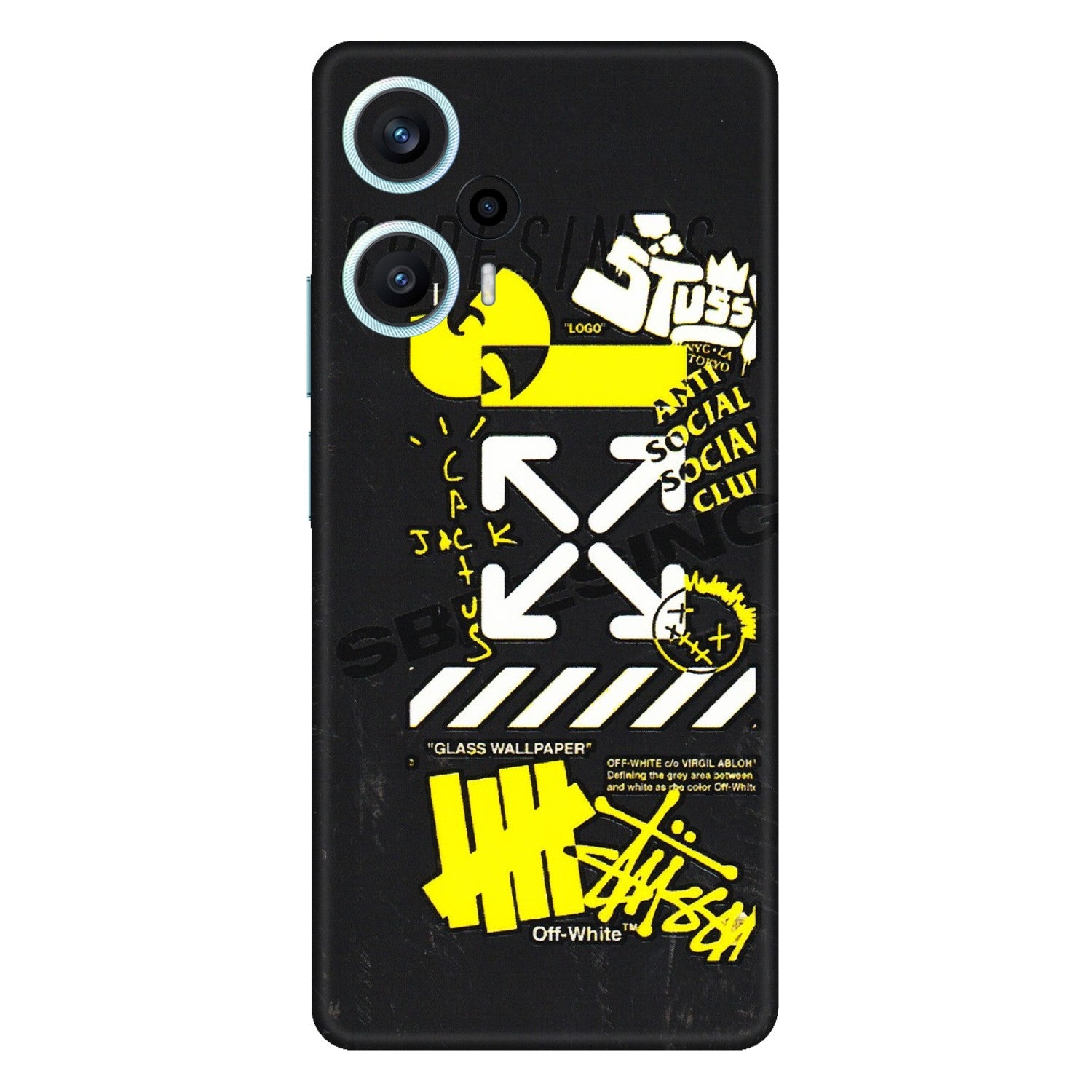 POCO Phone Skins (All Models) - Anti Social Graffiti - 3D Embossed Finish (L-198) Poco F5 (5G)