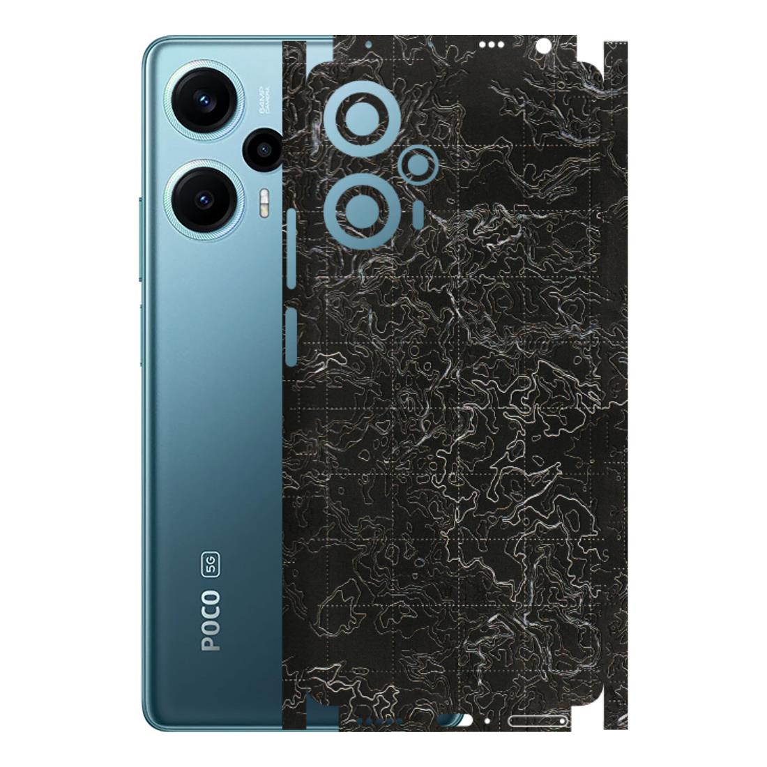 POCO Phone Skins (All Models) - Black map Texture - 3D Embossed Finish (L-201) Poco F5 (5G)