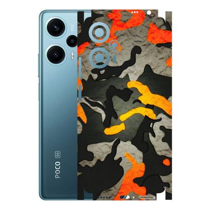 POCO Phone Skins (All Models) - Orange Camouflage - 3D Embossed Finish (L-204) Poco F5 (5G)