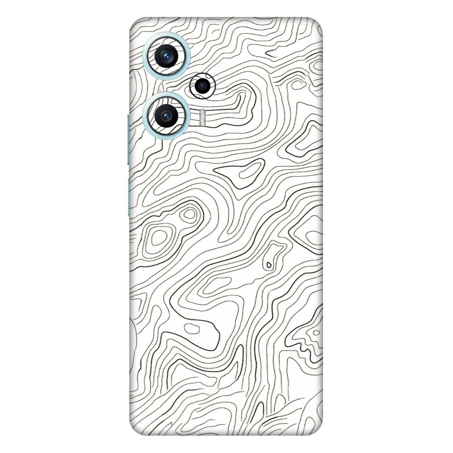 POCO Phone Skins (All Models) - White Black Swirls - 3D Embossed Finish (L-219) Poco F5 (5G)