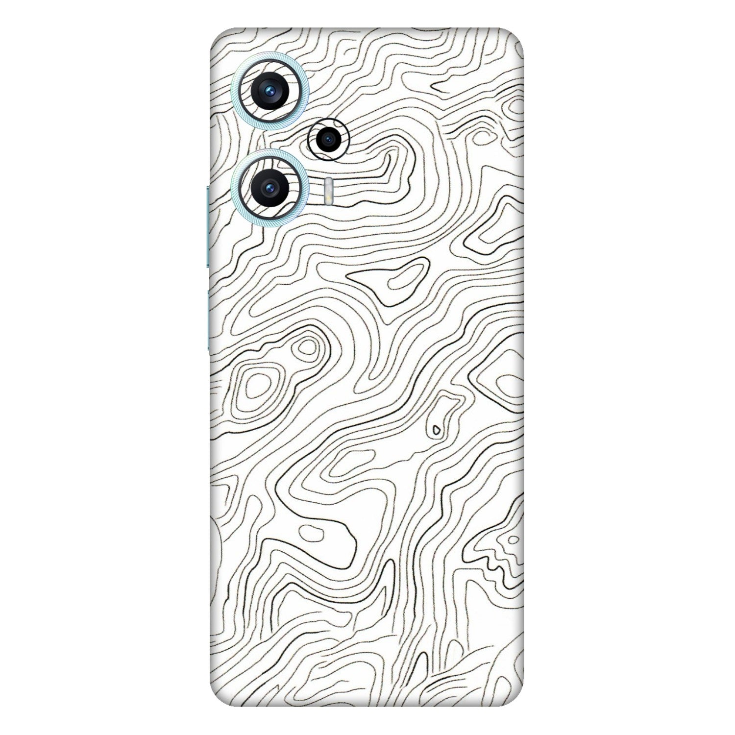 POCO Phone Skins (All Models) - White Black Swirls - 3D Embossed Finish (L-219) Poco F5 (5G)