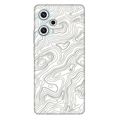 POCO Phone Skins (All Models) - White Black Swirls - 3D Embossed Finish (L-219) Poco F5 (5G)