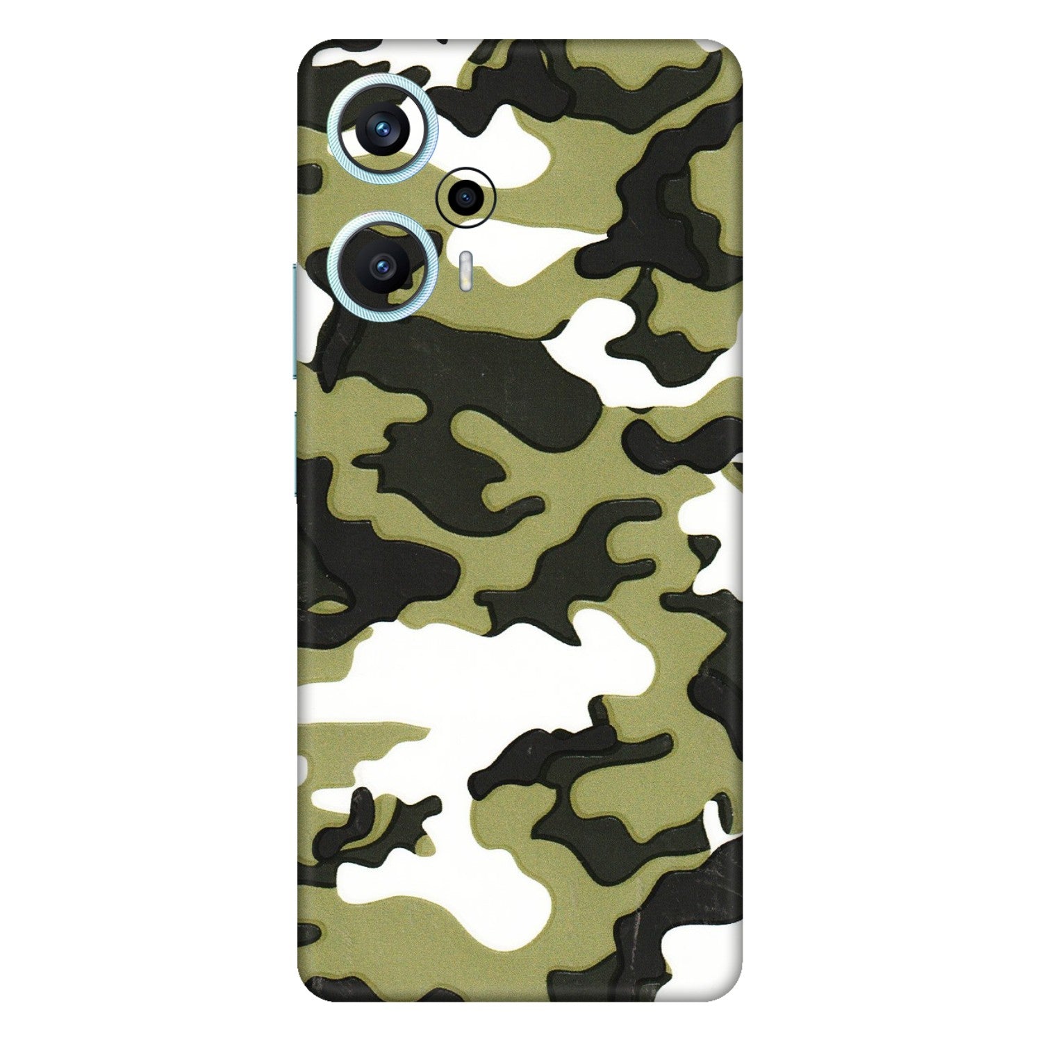 POCO Phone Skins (All Models) - Camouflages White And Green - 3D Embossed Finish (L-243) Poco F5 (5G)