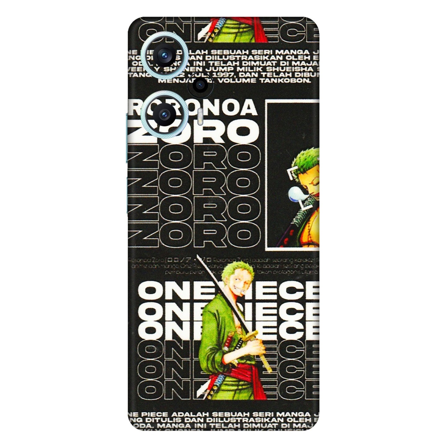 POCO Phone Skins (All Models) - One Piece Zoro - 3D Embossed Finish (L-250) Poco F5 (5G)