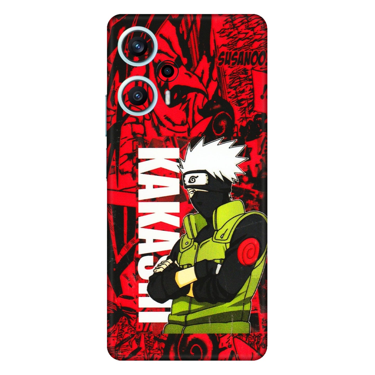 POCO Phone Skins (All Models) - Kakashi Red Anime - 3D Embossed Finish (L-251) Poco F5 (5G)