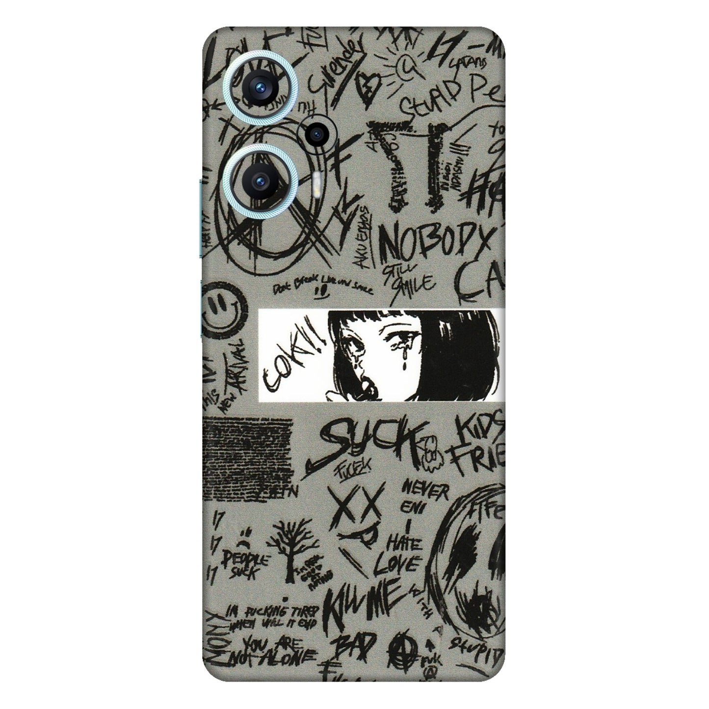 POCO Phone Skins (All Models) - Never Have Love Anime - 3D Embossed Finish (L-260) Poco F5 (5G)