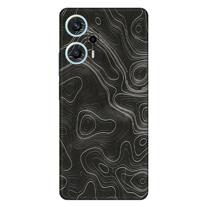 POCO Phone Skins (All Models) - Abstract White Line Map - 3D Embossed Finish (L-269) Poco F5 (5G)