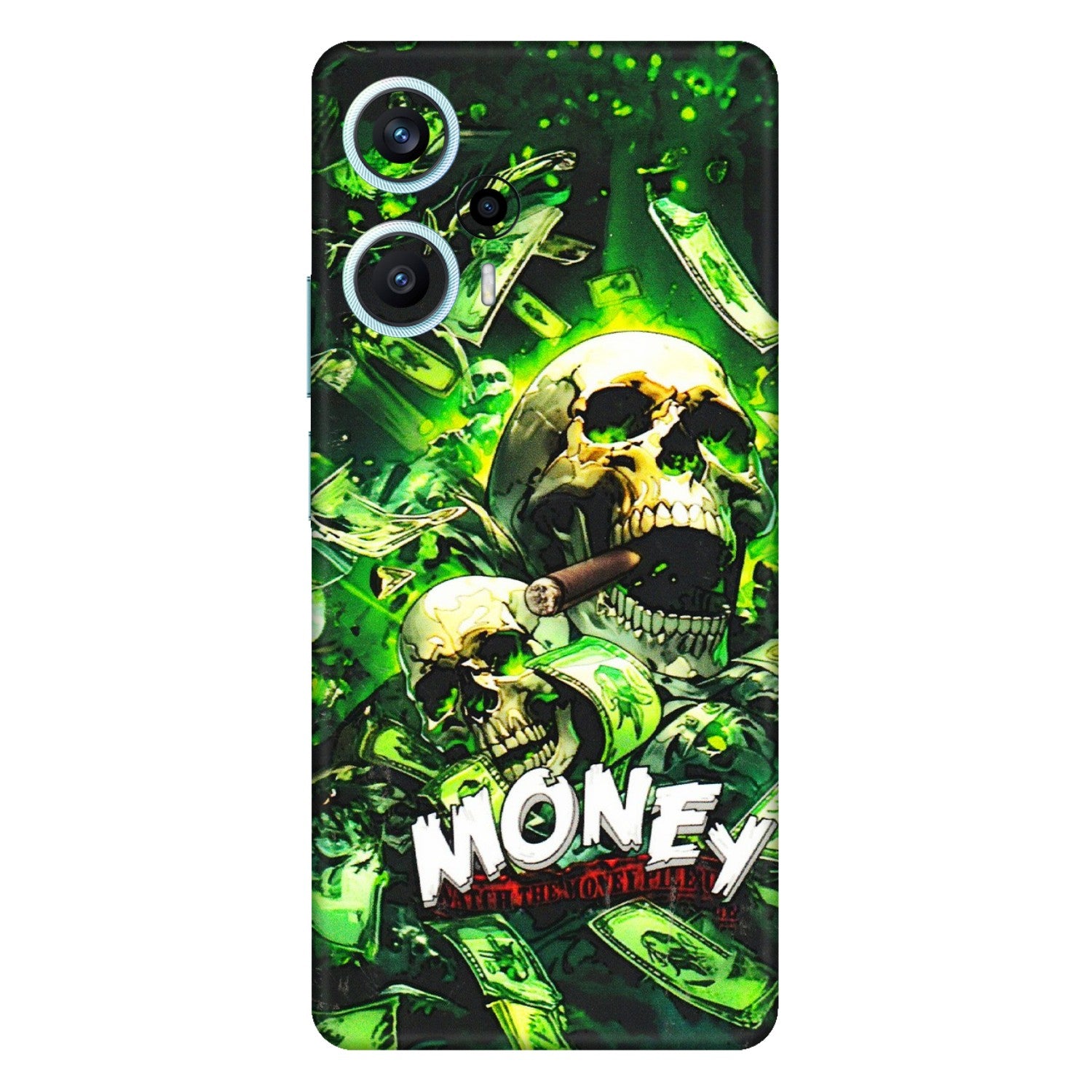 POCO Phone Skins (All Models) - Skull Money - 3D Embossed Finish (L-303) Poco F5 (5G)