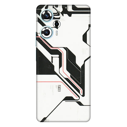POCO Phone Skins (All Models) - White Techy Logo - 3D Embossed Finish (L-312) Poco F5 (5G)