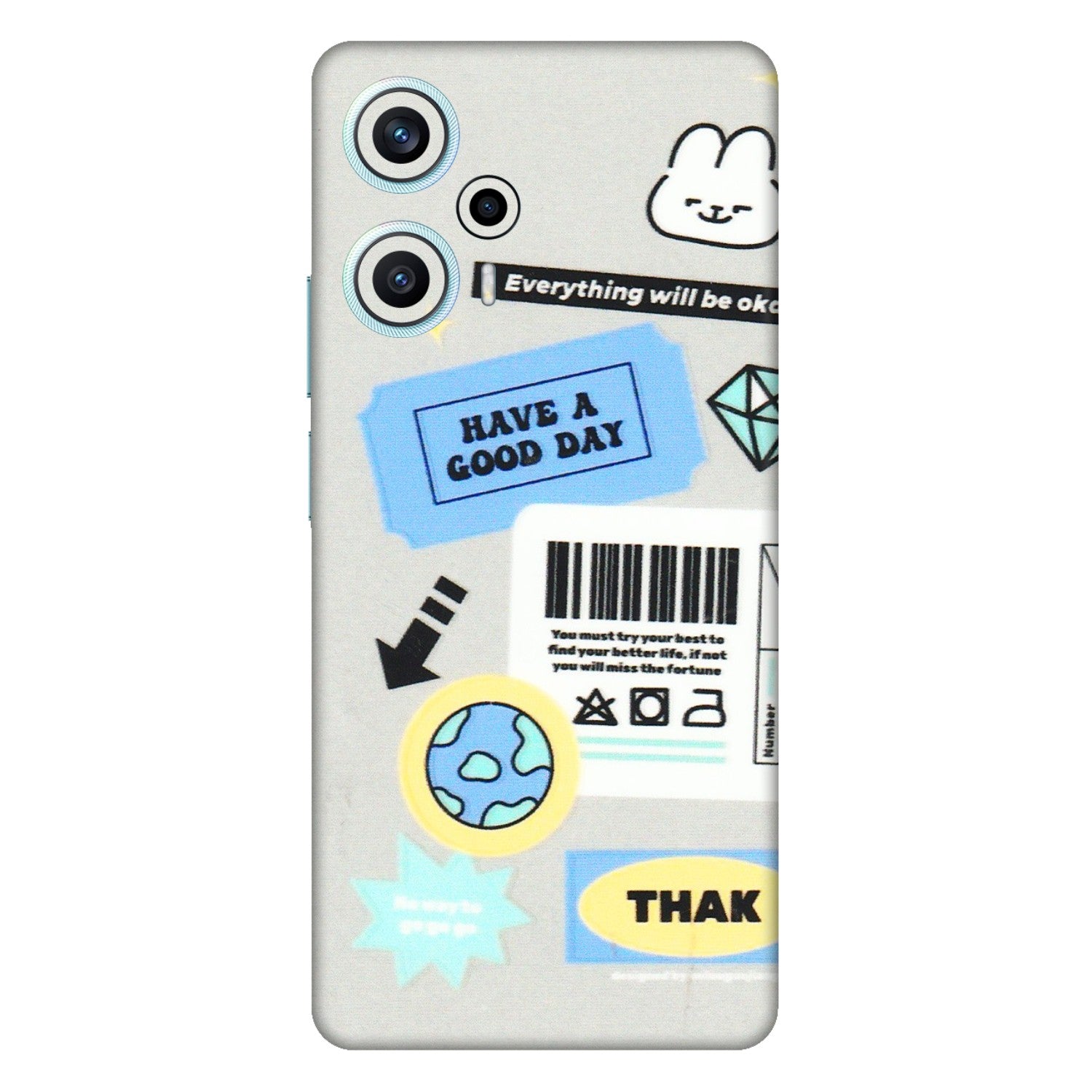 POCO Phone Skins (All Models) - Will Be Okay Design - 3D Embossed Finish (L-316) Poco F5 (5G)