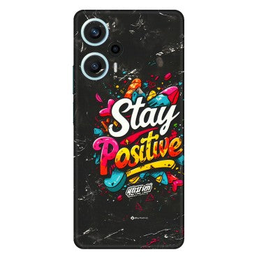 POCO Phone Skins (All Models) - Stay Positive Black - 3D Embossed Finish (L-31) Poco F5 (5G)