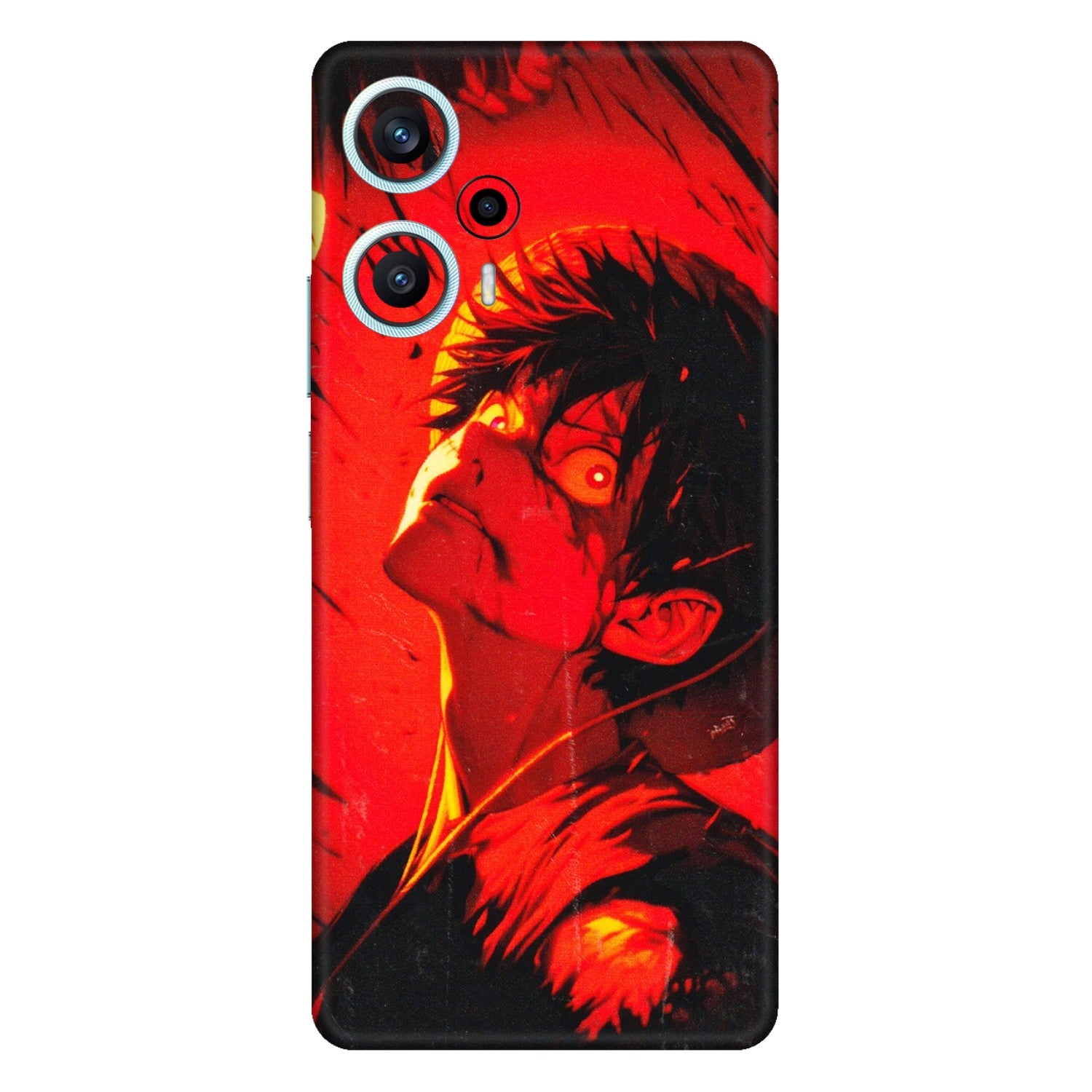 POCO Phone Skins (All Models) - D.Luffy Power Up One Piece Anime - 3D Embossed Finish (L-326) Poco F5 (5G)