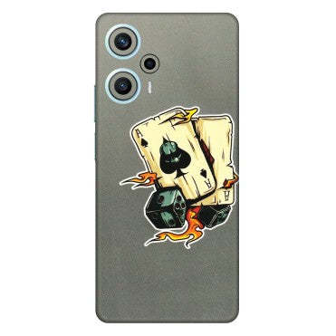 POCO Phone Skins (All Models) - Grey Cards Of Ace - 3D Embossed Finish (L-77) Poco F5 (5G)