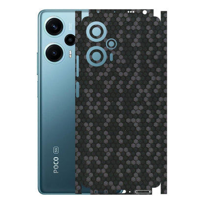 POCO Phone Skins (All Models) - Black Grey Honeycomb Sober - 3D Embossed Finish (L-85) Poco F5 (5G)