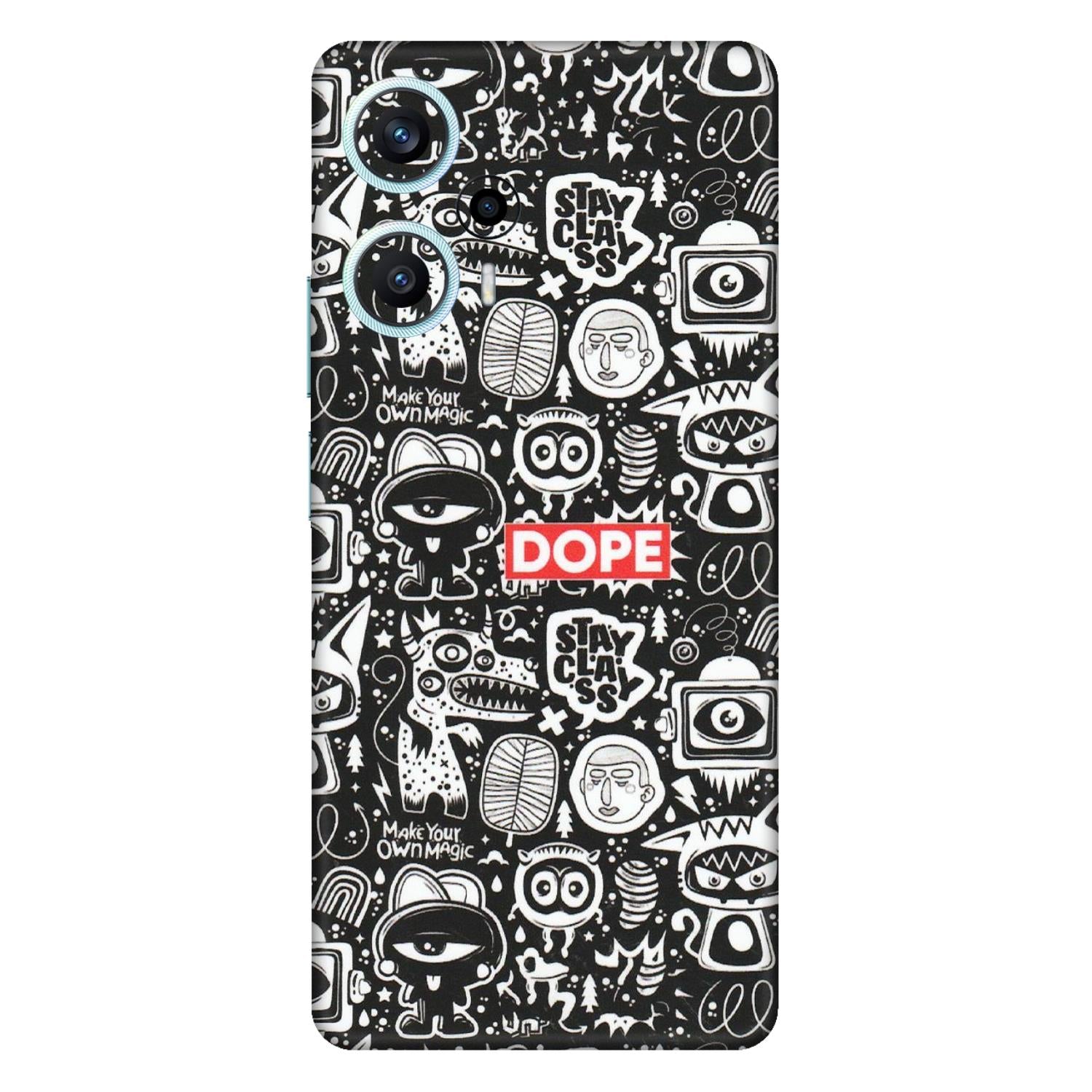 POCO Phone Skins (All Models) - Dope Stay Classy Black Doodles - Matte Finish (M-126) Poco F5 (5G)