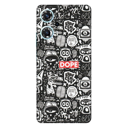 POCO Phone Skins (All Models) - Dope Stay Classy Black Doodles - Matte Finish (M-126) Poco F5 (5G)