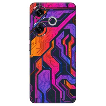 POCO Phone Skins (All Models) - Tech Circuits Futuristic - 3D Embossed Finish (L-07) Poco F6 (5G)