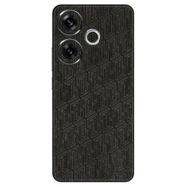 POCO Phone Skins (All Models) - Black Abstract Pattern - 3D Embossed Finish (L-117) Poco F6 (5G)