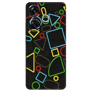 POCO Phone Skins (All Models) - Black Shapes - 3D Embossed Finish (L-131) Poco F6 (5G)