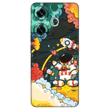 POCO Phone Skins (All Models) - Astronauts & Spaceship - 3D Embossed Finish (L-145) Poco F6 (5G)