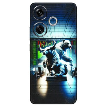 POCO Phone Skins (All Models) - Stock Market Sensex Bear vs Bulls - 3D Embossed Finish (L-15) Poco F6 (5G)