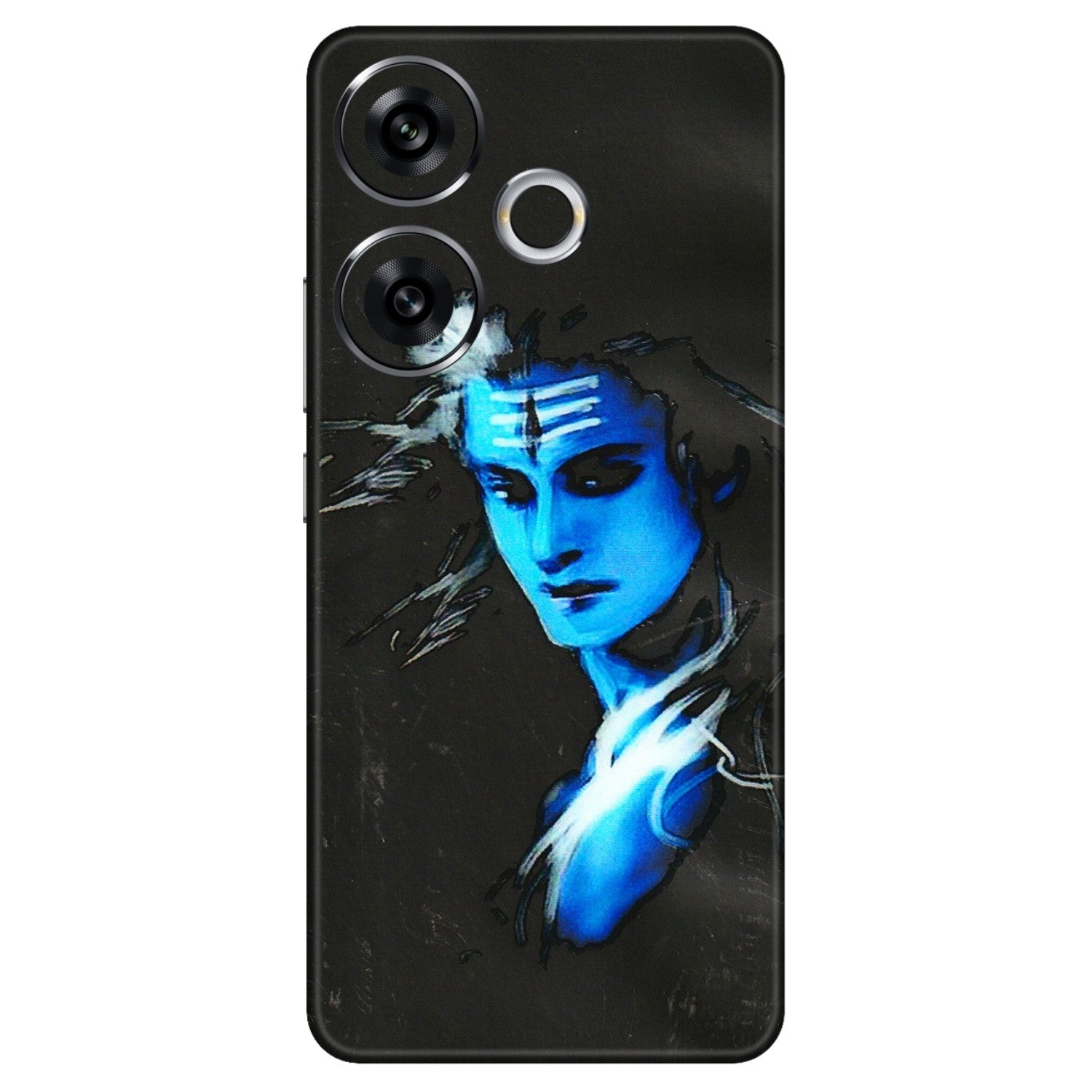 POCO Phone Skins (All Models) - Har Har Mahadev Blue/Black - 3D Embossed Finish (L-185) Poco F6 (5G)