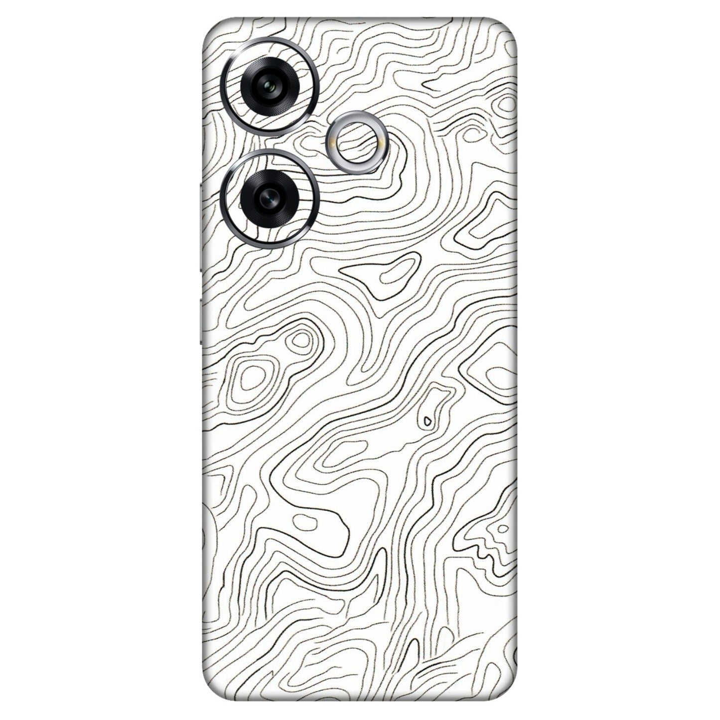 POCO Phone Skins (All Models) - White Black Swirls - 3D Embossed Finish (L-219) Poco F6 (5G)
