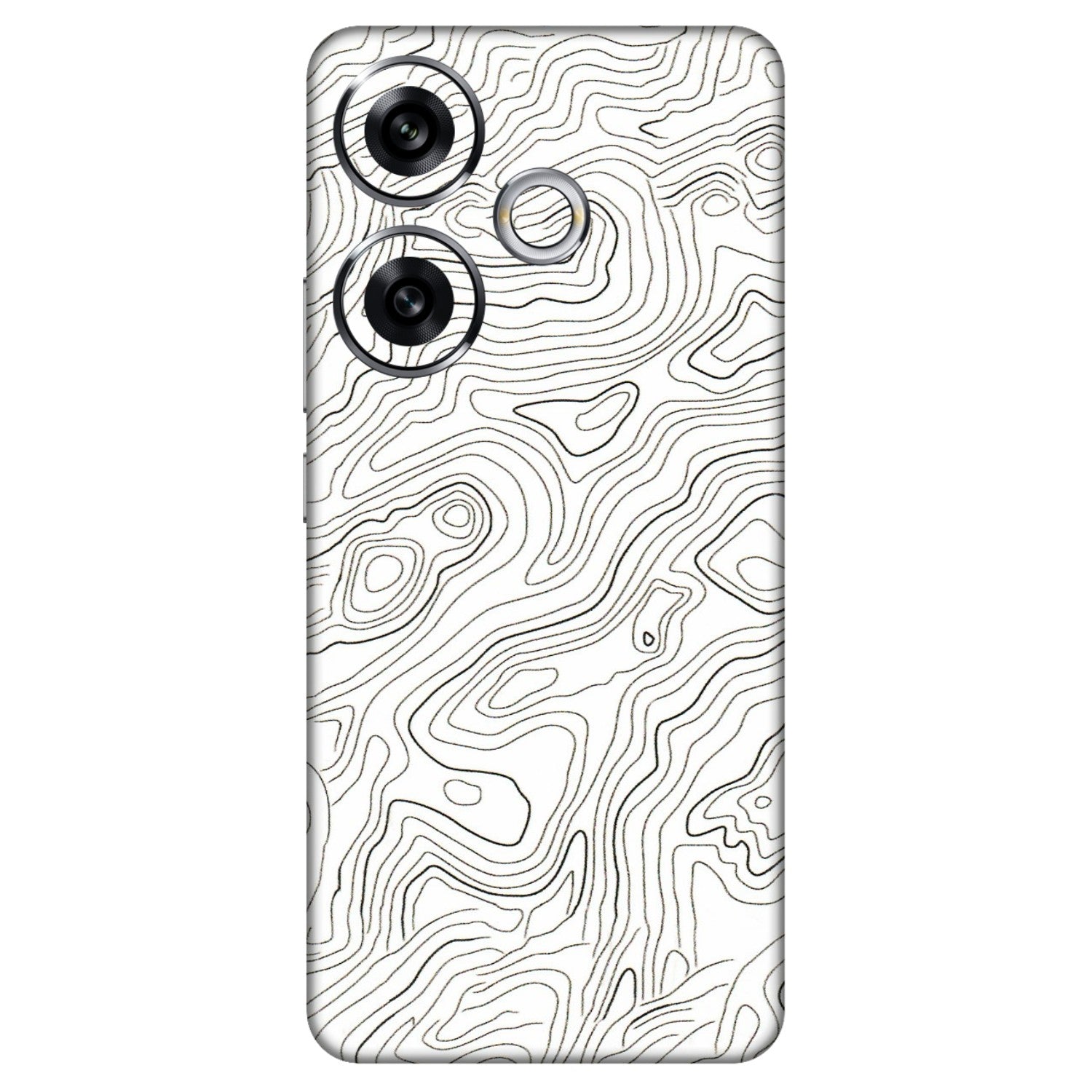POCO Phone Skins (All Models) - White Black Swirls - 3D Embossed Finish (L-219) Poco F6 (5G)