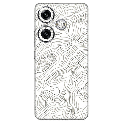 POCO Phone Skins (All Models) - White Black Swirls - 3D Embossed Finish (L-219) Poco F6 (5G)