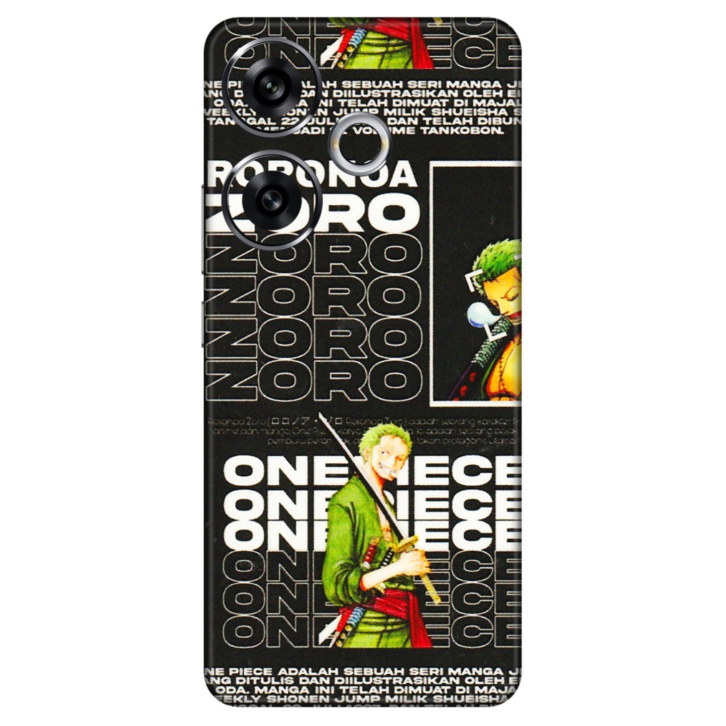 POCO Phone Skins (All Models) - One Piece Zoro - 3D Embossed Finish (L-250) Poco F6 (5G)