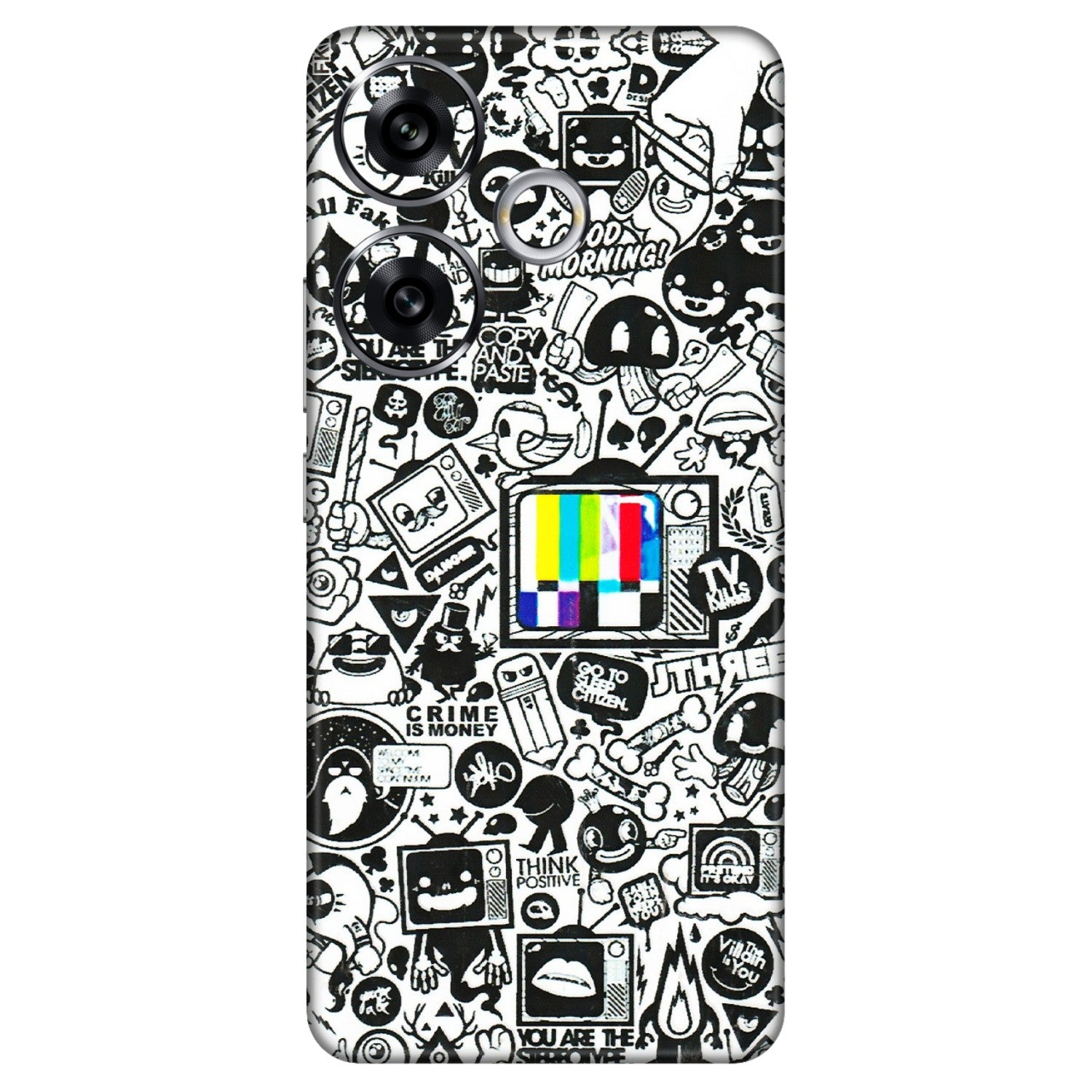 POCO Phone Skins (All Models) - Doodles Positive Art - 3D Embossed Finish (L-263) Poco F6 (5G)