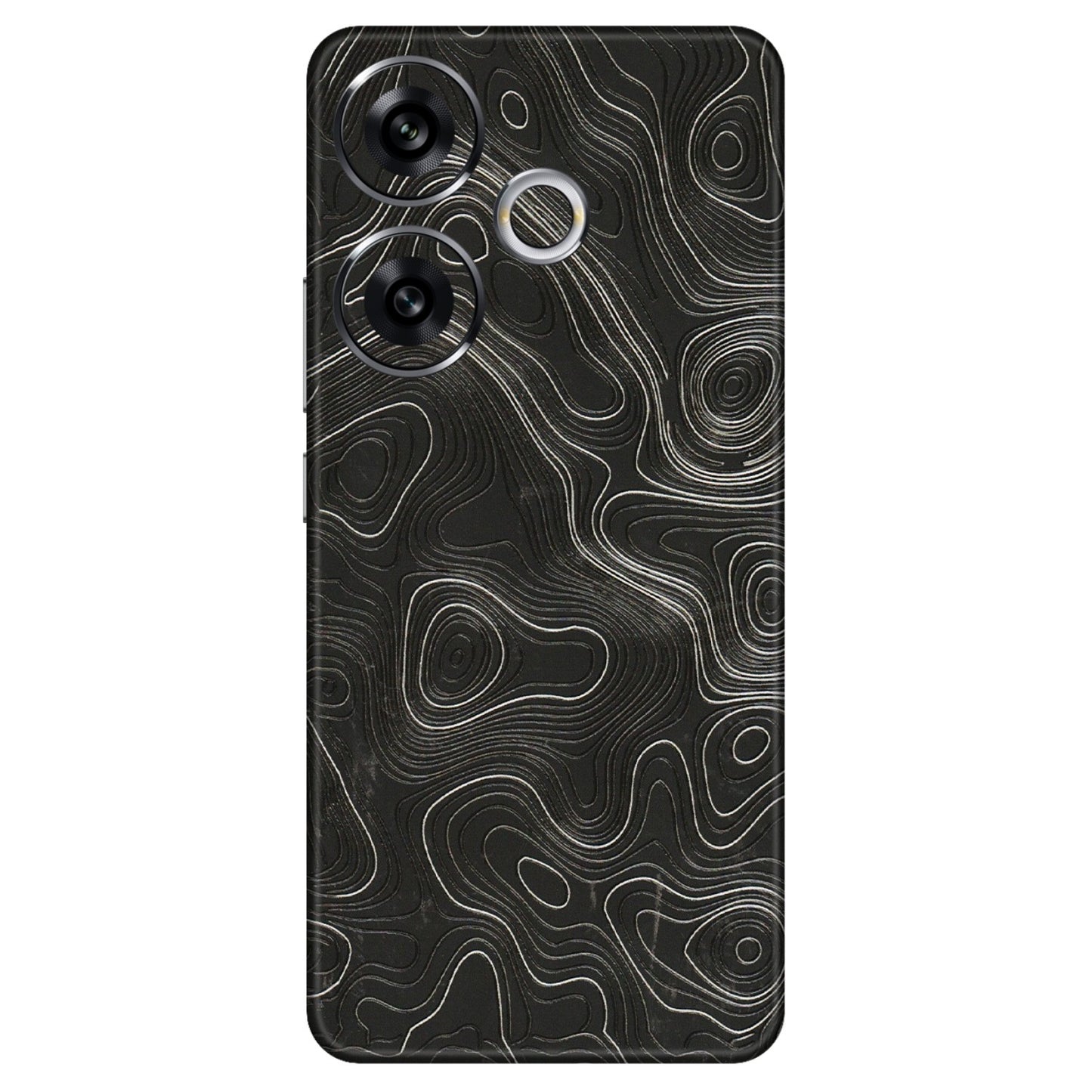 POCO Phone Skins (All Models) - Abstract White Line Map - 3D Embossed Finish (L-269) Poco F6 (5G)