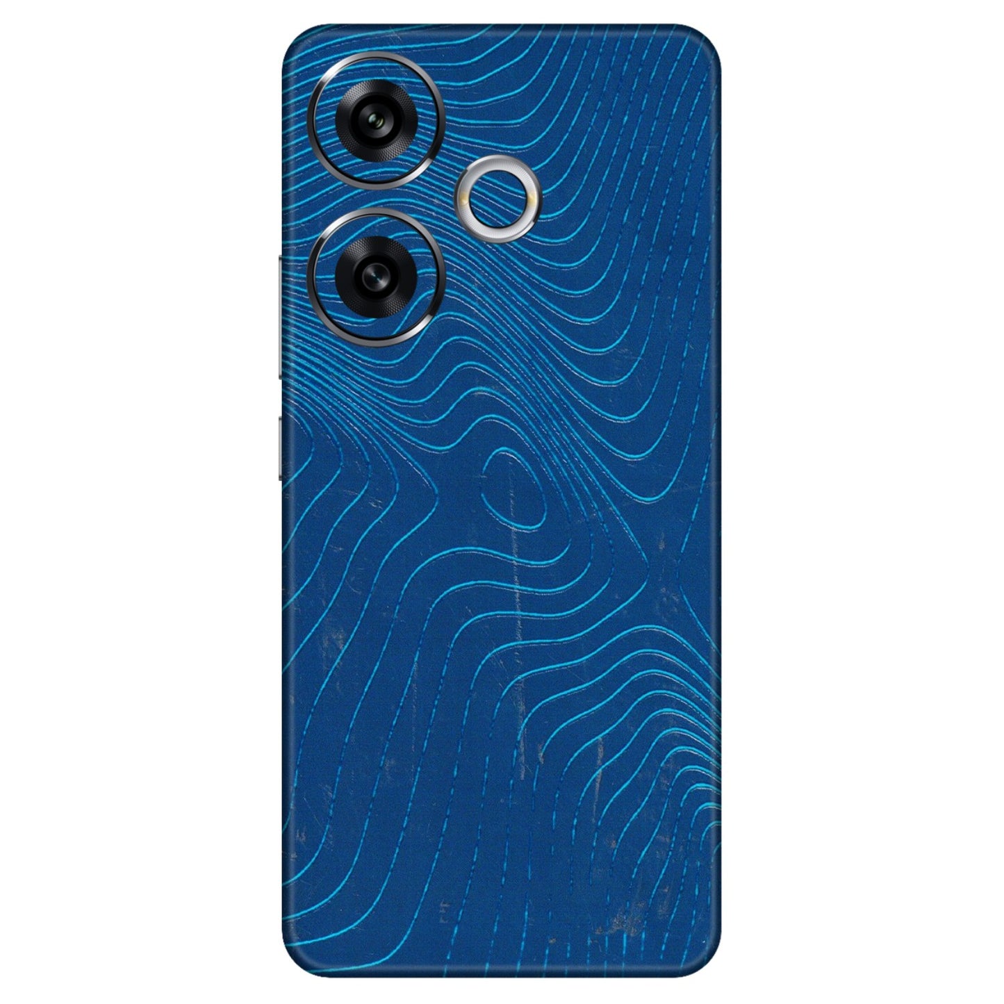 POCO Phone Skins (All Models) - Abstract Blue Line Map - 3D Embossed Finish (L-272) Poco F6 (5G)