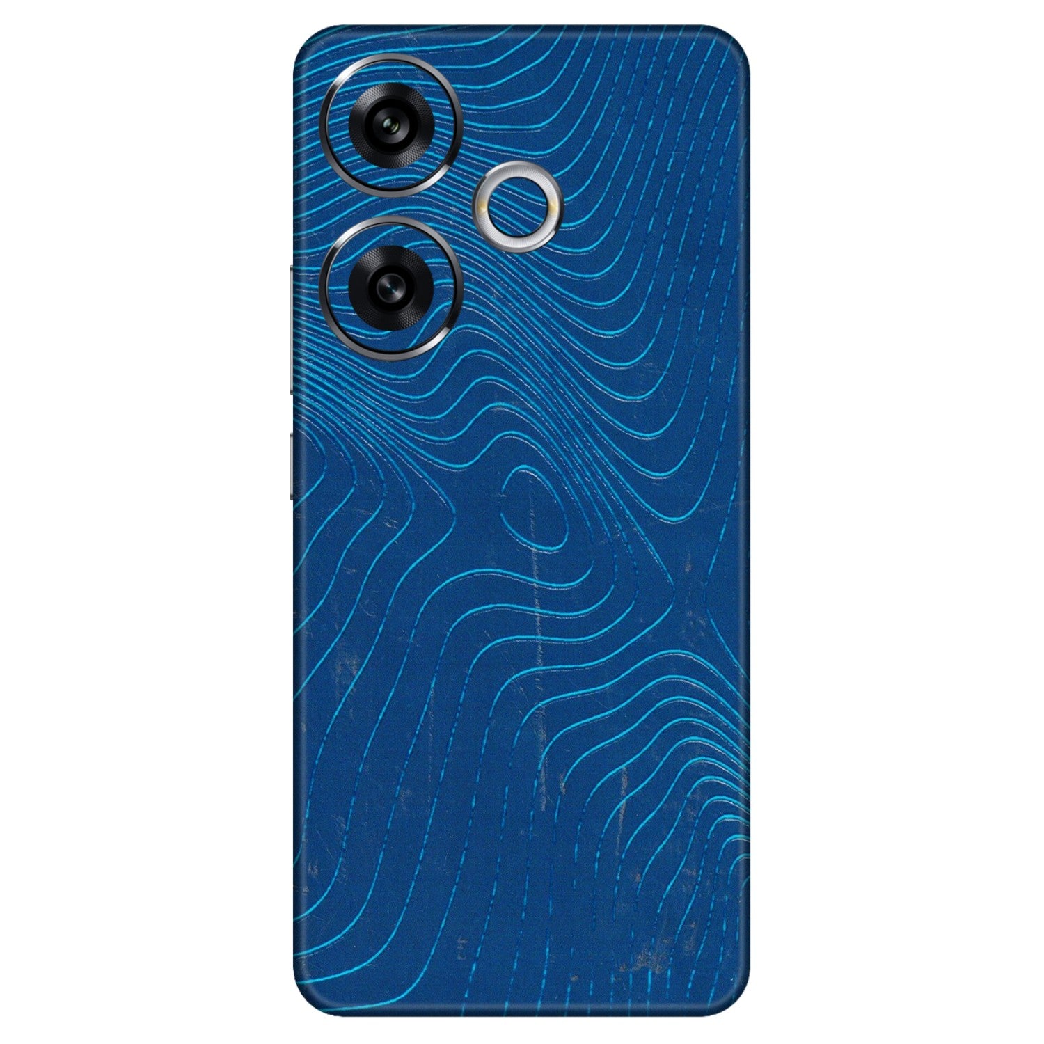 POCO Phone Skins (All Models) - Abstract Blue Line Map - 3D Embossed Finish (L-272) Poco F6 (5G)