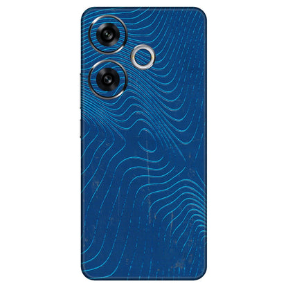 POCO Phone Skins (All Models) - Abstract Blue Line Map - 3D Embossed Finish (L-272) Poco F6 (5G)