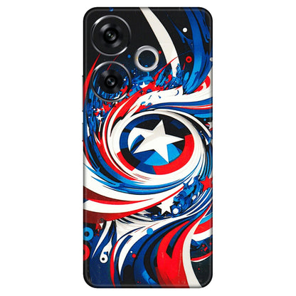 POCO Phone Skins (All Models) - Captain America Logo - 3D Embossed Finish (L-307) Poco F6 (5G)