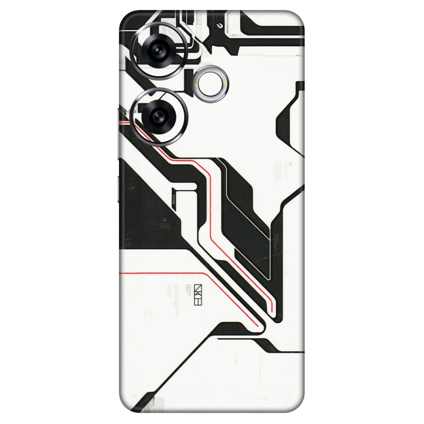 POCO Phone Skins (All Models) - White Techy Logo - 3D Embossed Finish (L-312) Poco F6 (5G)