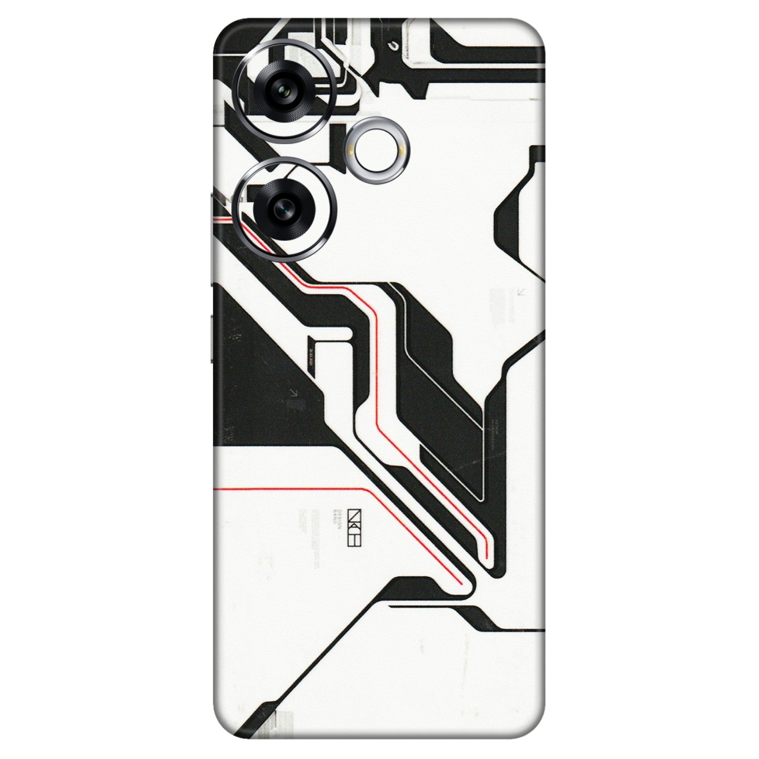 POCO Phone Skins (All Models) - White Techy Logo - 3D Embossed Finish (L-312) Poco F6 (5G)