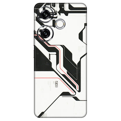 POCO Phone Skins (All Models) - White Techy Logo - 3D Embossed Finish (L-312) Poco F6 (5G)